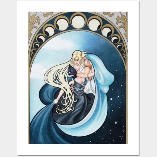 Eclipse - Art Nouveau day/night mythological romance Posters and Art